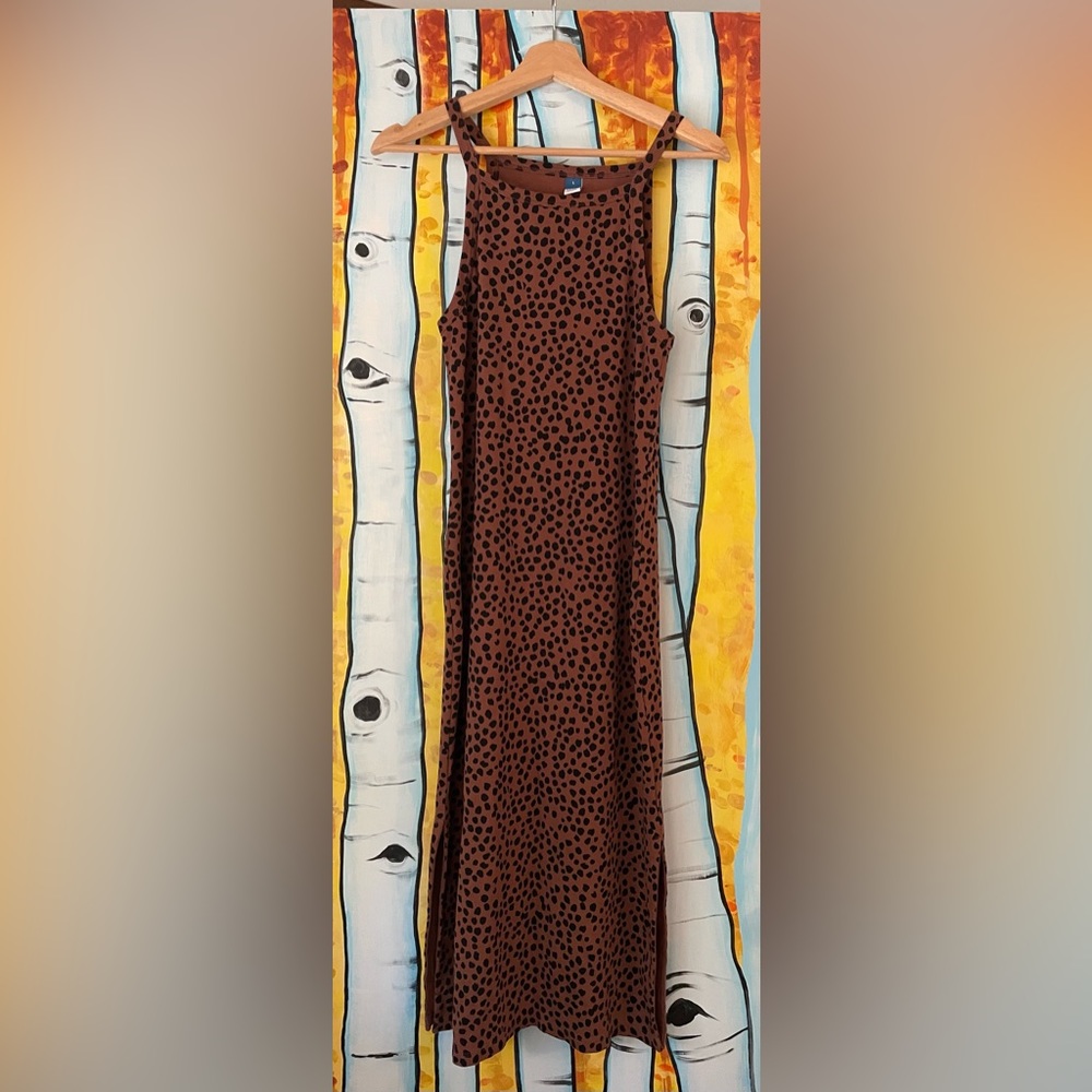 NWOT size large leopard print Old Navy ribbed tank dress.